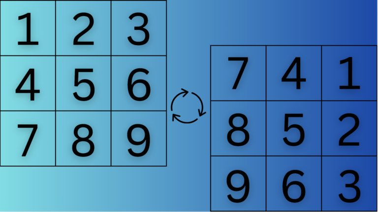 Read more about the article How to Rotate an Image Matrix in JavaScript: Theory, Solution, and Complexity Explained